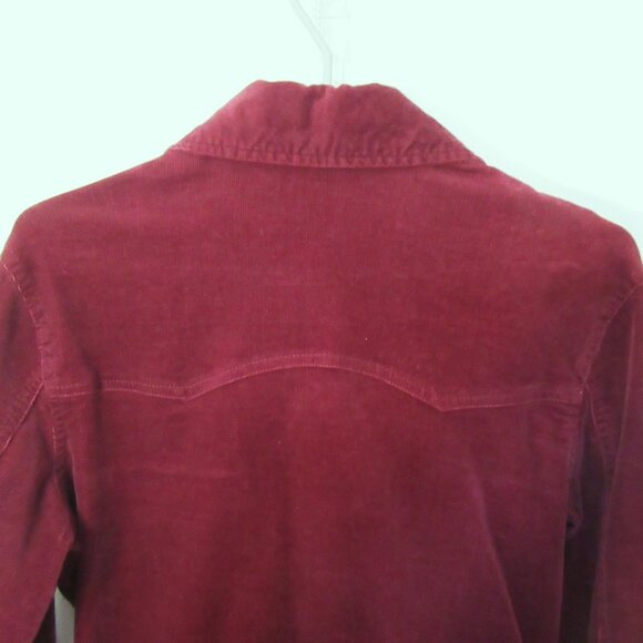 Manhattan Collection burgundy corduroy button-up shirt jacket. Size 7 - Picture 7 of 8